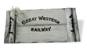 Деревянный поднос "Great Western RailWay" в стиле прованс. Винтажный стиль и прованс интерьер.